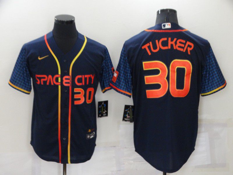 Men Houston Astros #30 Tucker Blue City Edition Game Nike 2022 MLB Jerseys